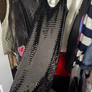 BRAND NEW!! Armani Exchange Black Sequin Sleeveless Dress